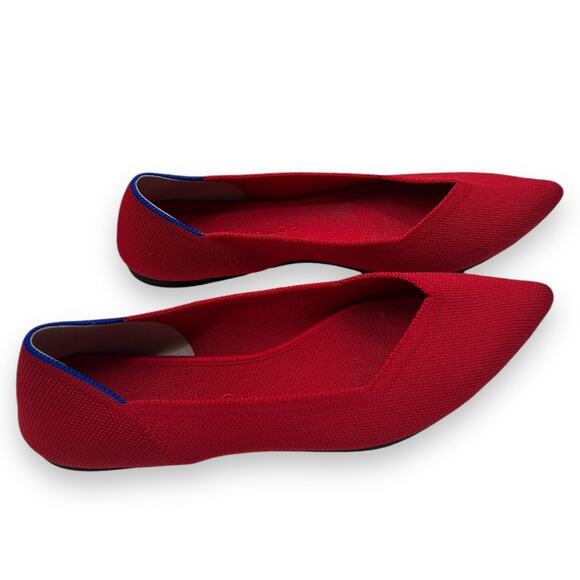 Rothy's Womens 8.5 Red The Point Knit Flat Balletcore Comfort Sustainable Preppy - Picture 5 of 15